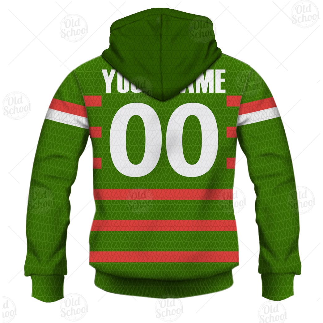 NRL South Sydney Rabbitohs Custom Name Number Christmas Knit Pattern Vintage Pullover Hoodie