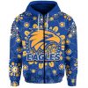 AFL West Coast Eagles Custom Text Indigenous Style Zip Up Hoodie