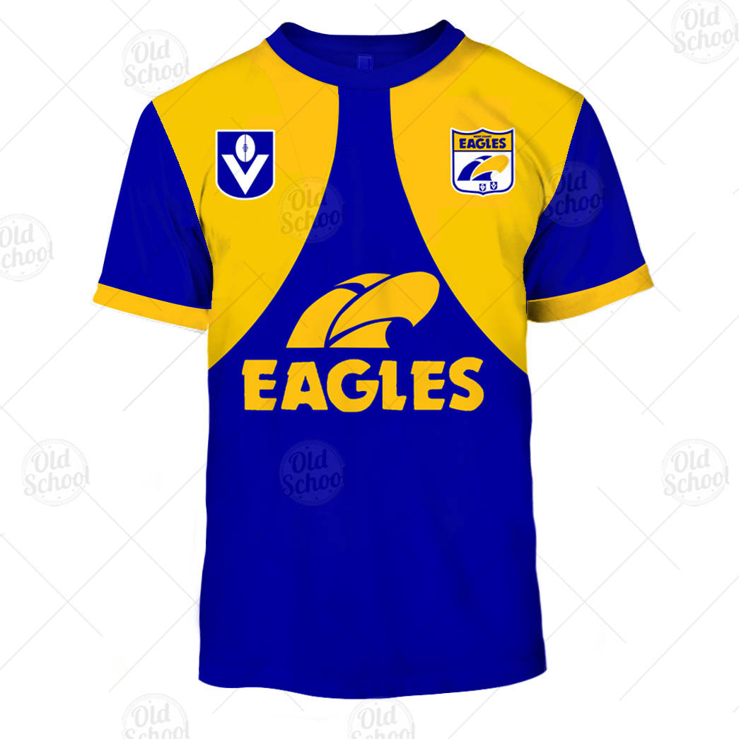 AFL West Coast Eagles Custom Name Number Vintage Retro Guernsey Kids T-Shirt