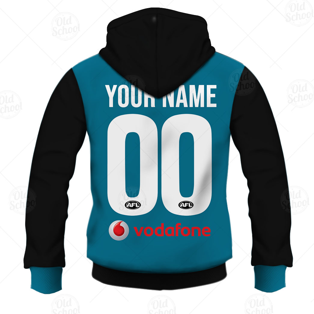 AFL Port Adelaide Custom Name Number 2007 Vintage Retro Guernsey Zip Up Hoodie