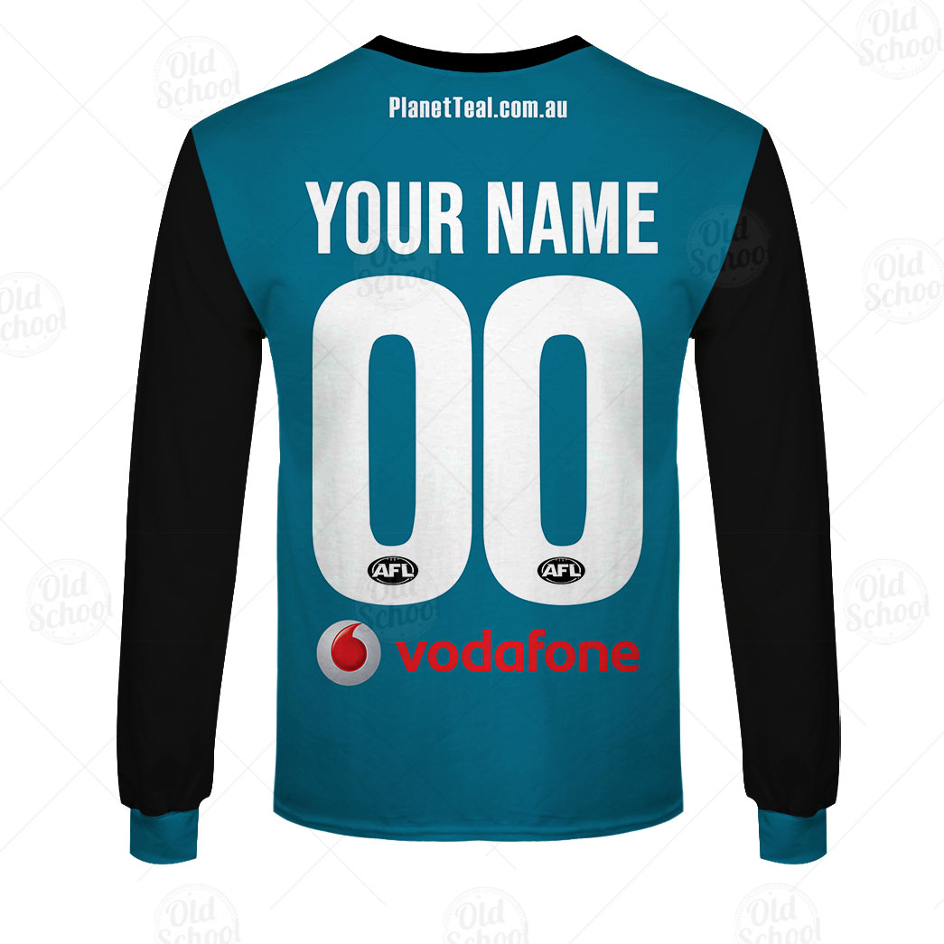 AFL Port Adelaide Custom Name Number 2007 Vintage Retro Guernsey Sweatshirt