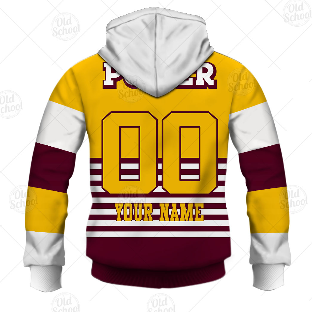 NRL Brisbane Broncos Custom Name Number 1988 Vintage Retro Jersey Zip Up Hoodie