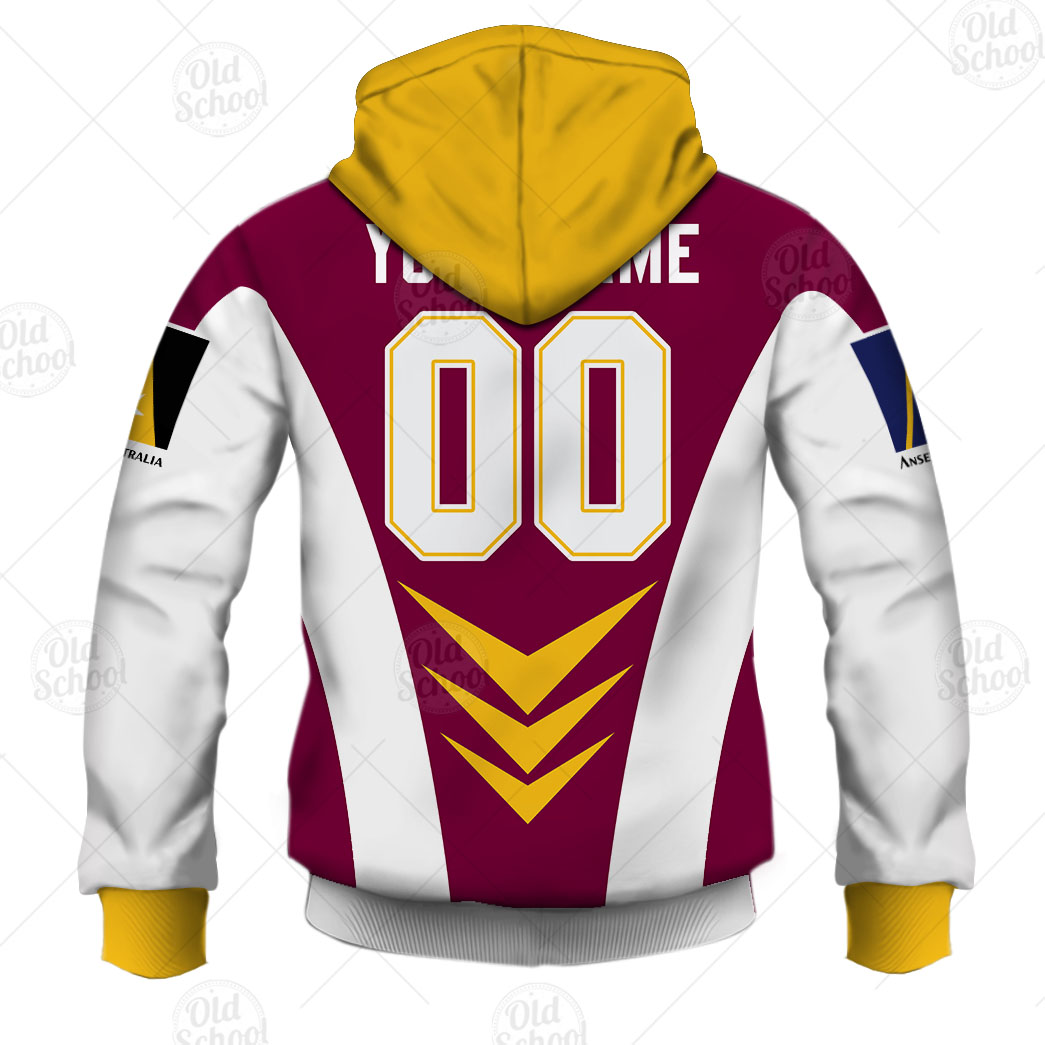 NRL Brisbane Broncos Custom Name Number 1997 Vintage Retro Jersey Pullover Hoodie