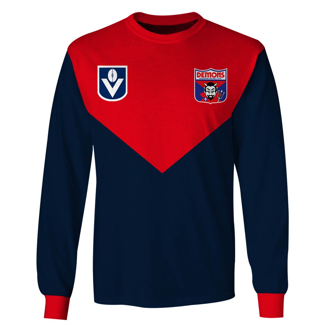 AFL Melbourne Demons Custom Name Number Vintage Retro 90s Guernsey Sweatshirt