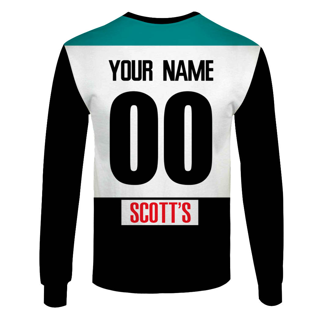 AFL Port Adelaide Custom Name Number 1950 Vintage Home Guerney Sweatshirt AFL Port Adelaide Custom Name Number 1950 Vintage Home Guerney Sweatshirt