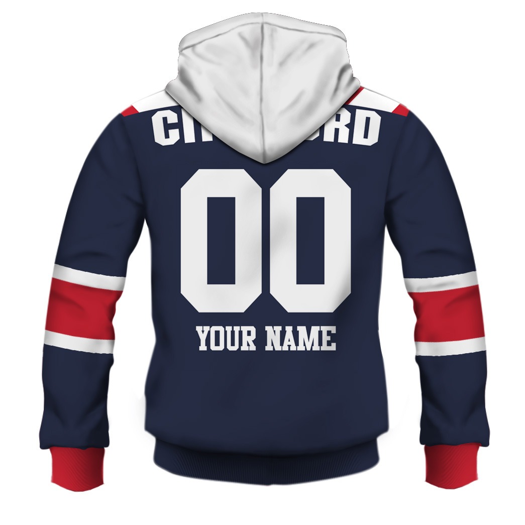 NRL Sydney Roosters Custom Name Number 1976 Vintage Retro Jersey Zip Up Hoodie