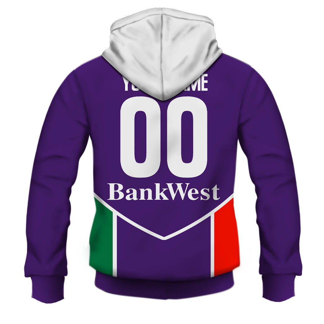 AFL Fremantle Dockers Custom Name Number 2004 Vintage Guernsey Zip Up Hoodie