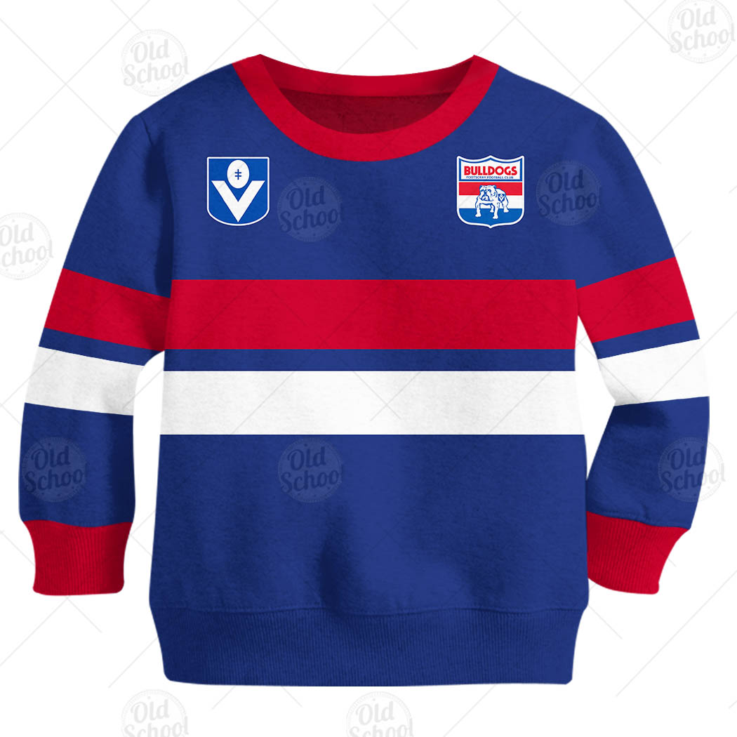 AFL Western Bulldogs Vintage Retro Kids Sweatshirt AFL Western Bulldogs Vintage Retro Kids Sweatshirt