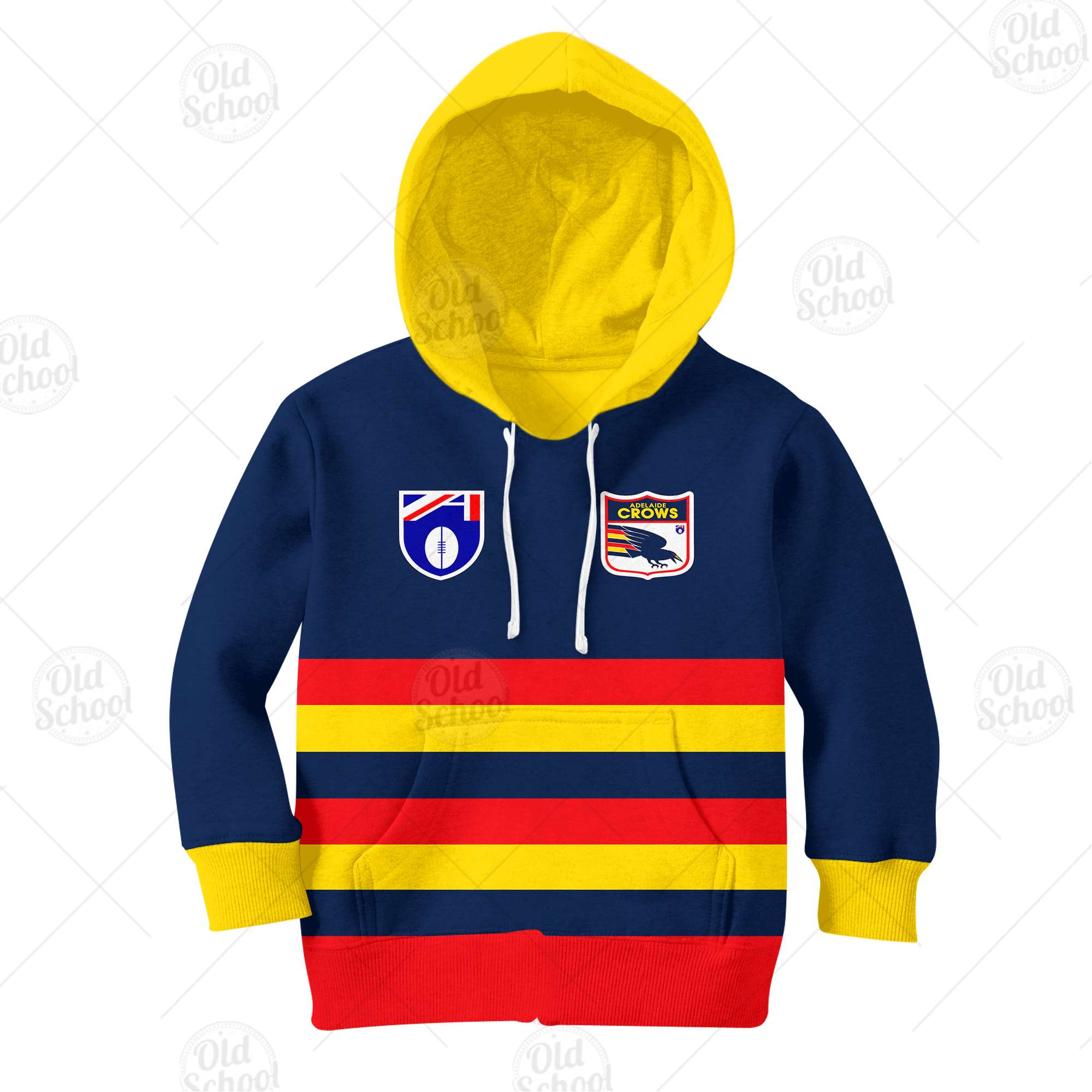 AFL Adelaide Crows Custom Name Number Vintage Retro Guernsey 90s Kids Pullover Hoodie AFL Adelaide Crows Custom Name Number Vintage Retro Guernsey 90s Kids Pullover Hoodie