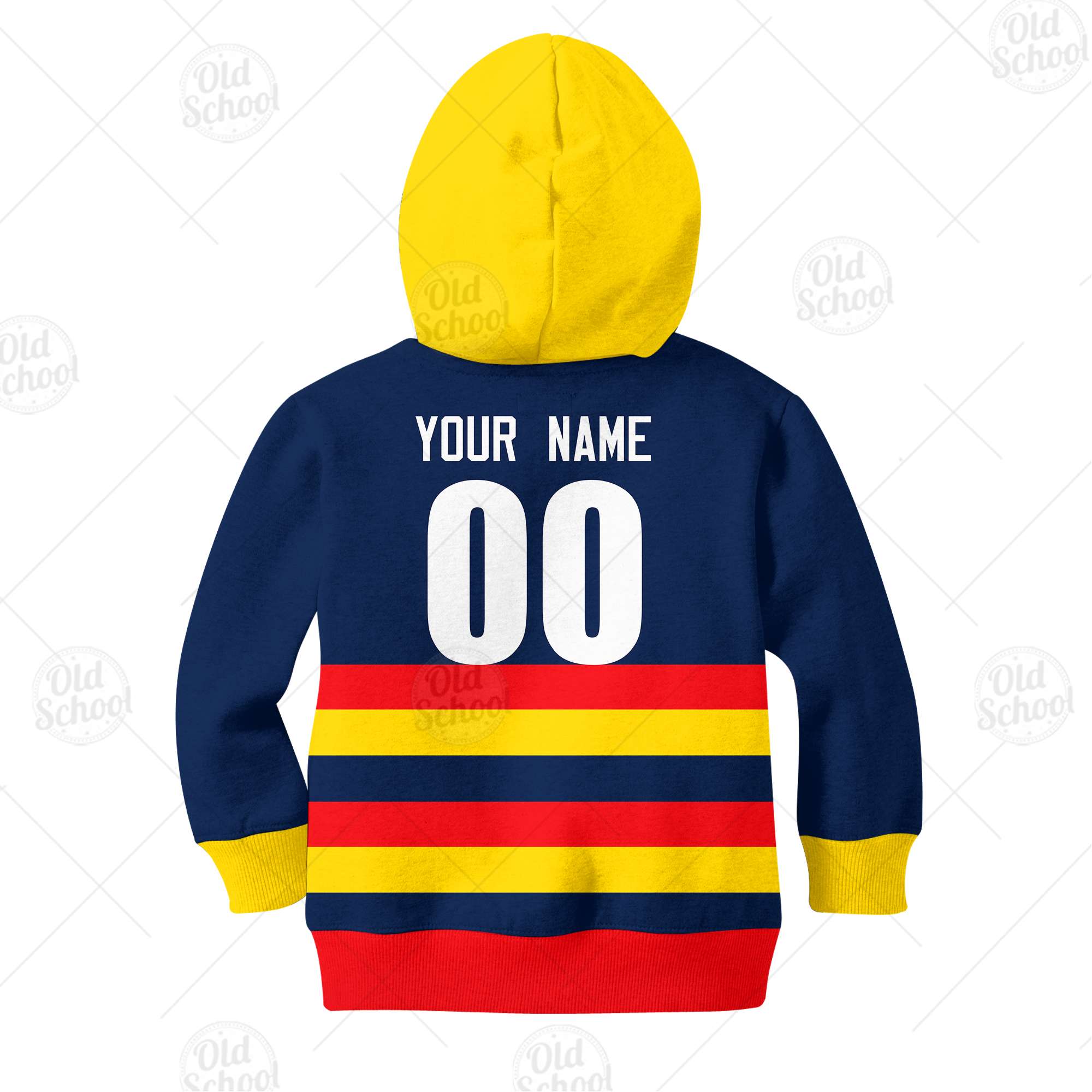 AFL Adelaide Crows Custom Name Number Vintage Retro Guernsey 90s Kids Pullover Hoodie AFL Adelaide Crows Custom Name Number Vintage Retro Guernsey 90s Kids Pullover Hoodie
