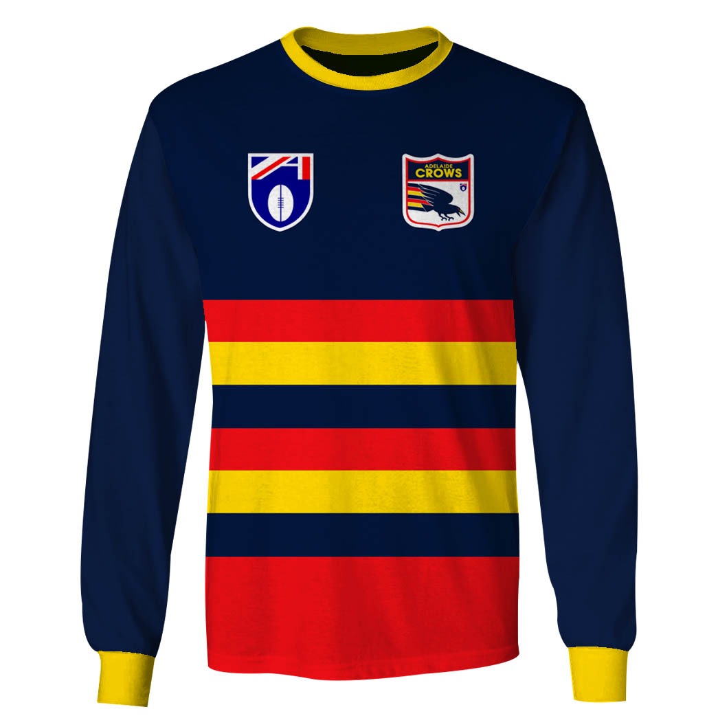 AFL Adelaide Crows Custom Name Number Vintage Retro Guernsey 90s Sweatshirt AFL Adelaide Crows Custom Name Number Vintage Retro Guernsey 90s Sweatshirt