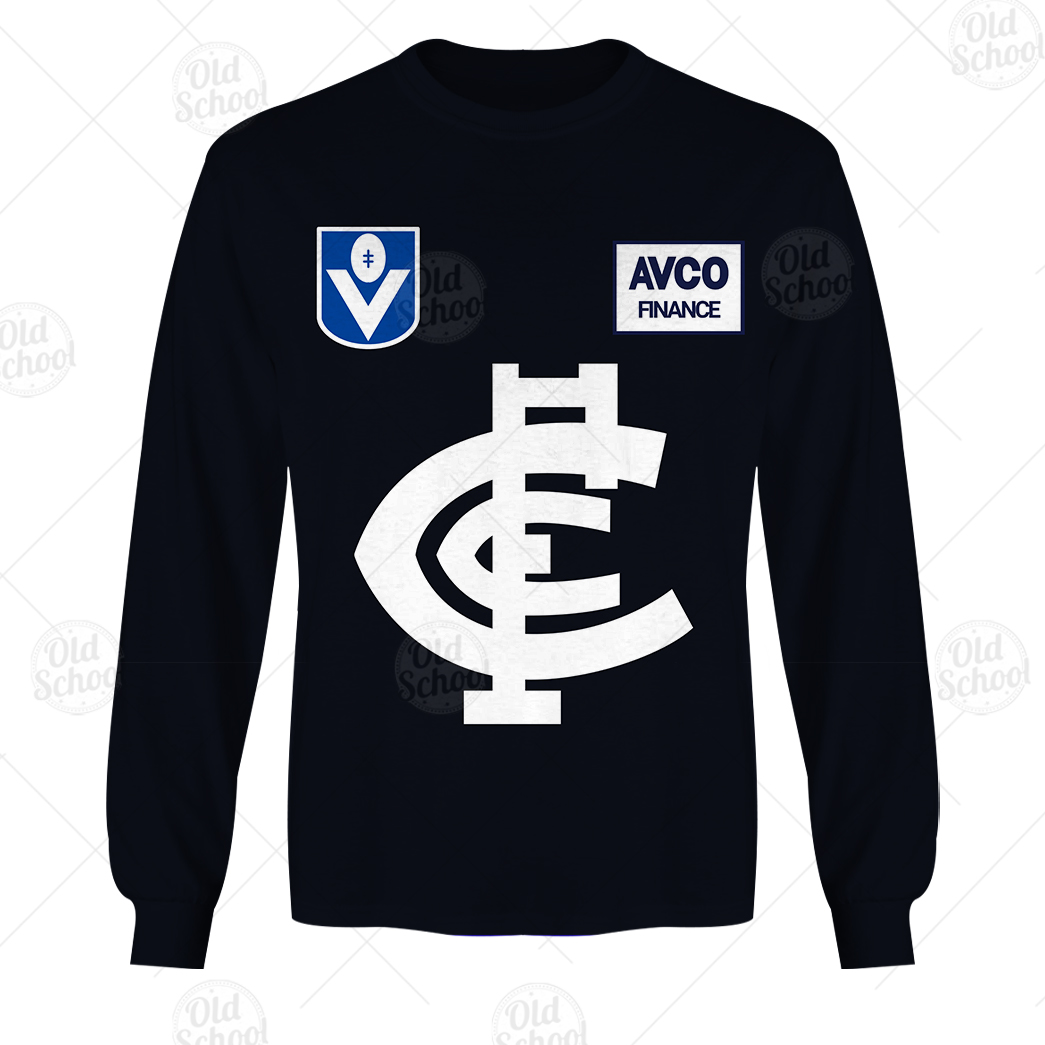 AFL Carlton Blues Custom Name Number Vintage Heritage 1987 Guernsey Sweatshirt