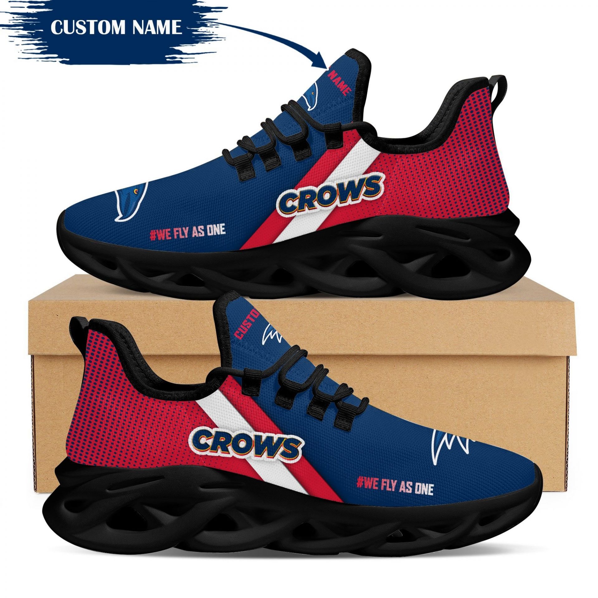 AFL Adelaide Crows Custom Name Max Soul Shoes AFL Adelaide Crows Custom Name Max Soul Shoes