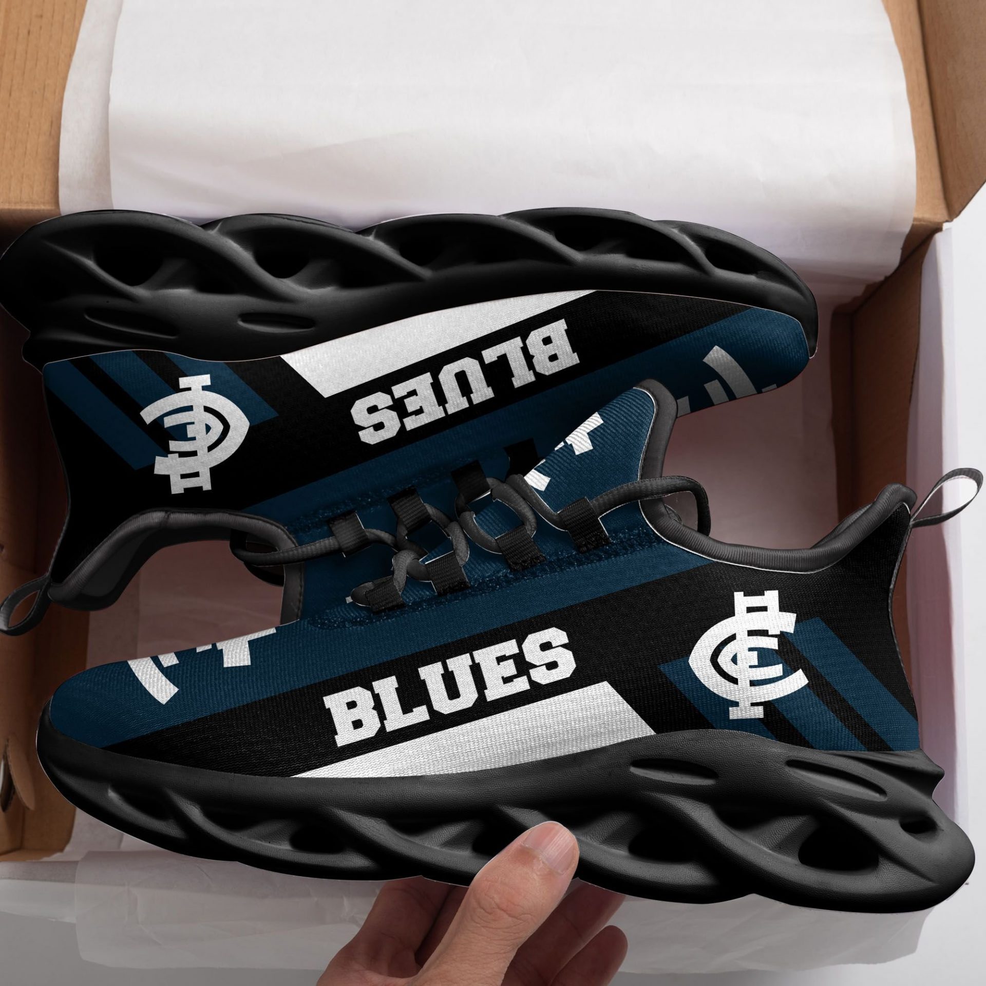 AFL Carlton Blues Black Max Soul Shoes AFL Carlton Blues Black Max Soul Shoes