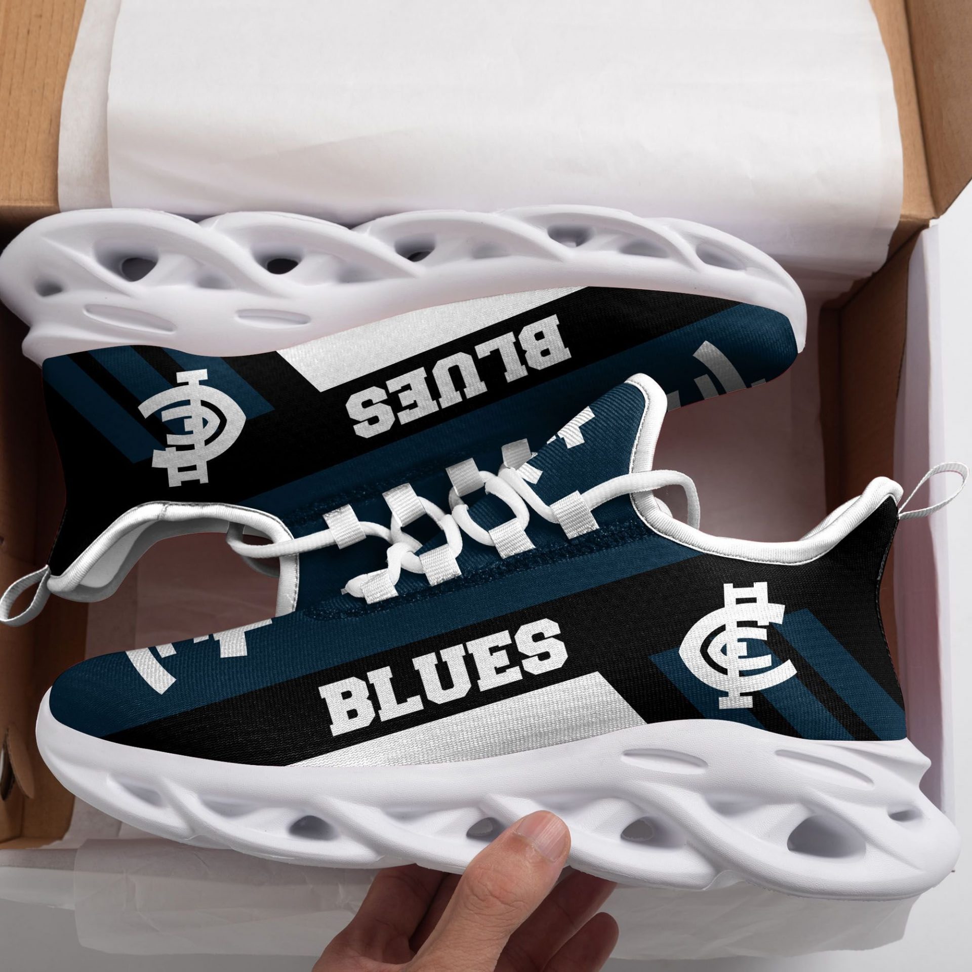 AFL Carlton Blues Black Max Soul Shoes AFL Carlton Blues Black Max Soul Shoes