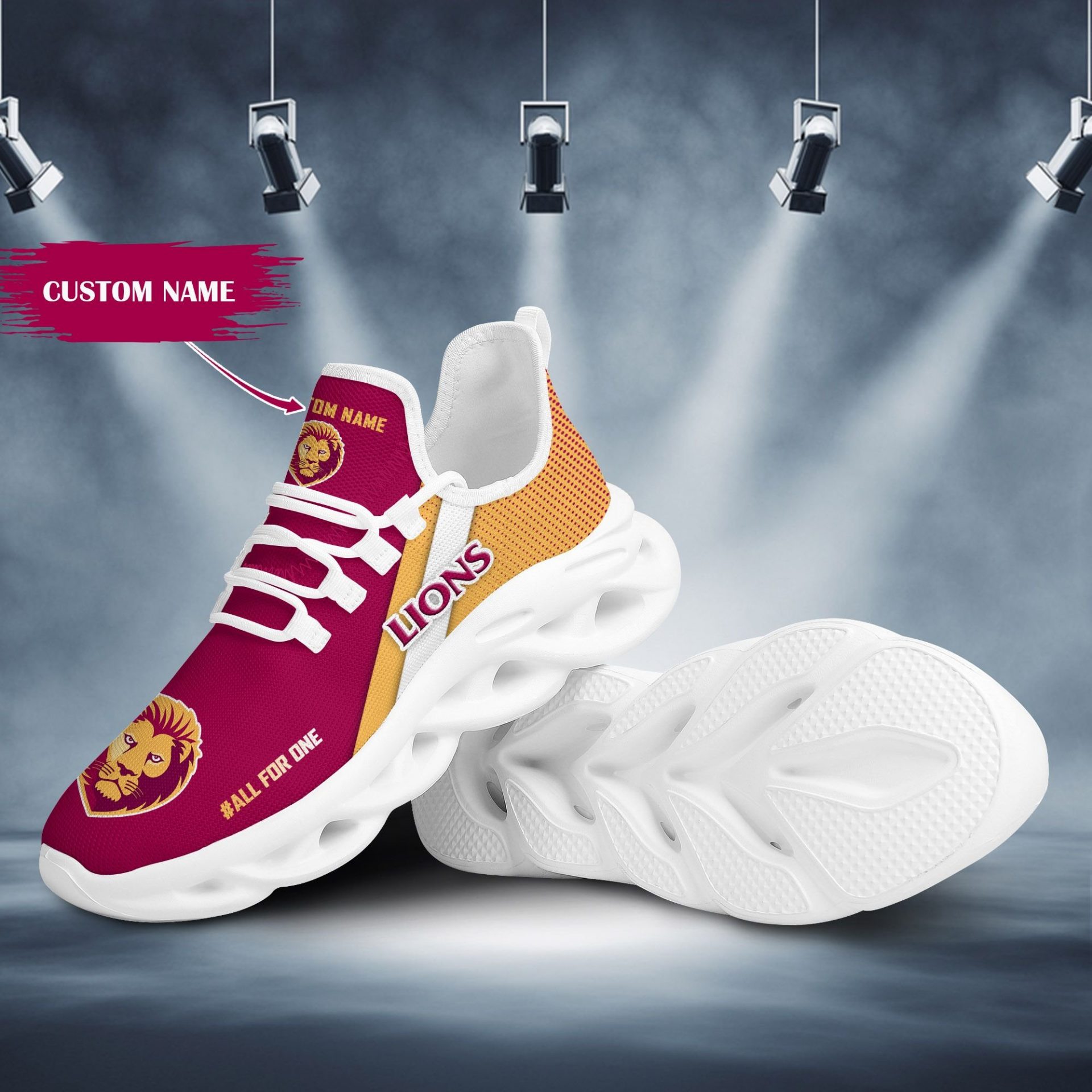 AFL Brisbane Lions Custom Name Max Soul Shoes AFL Brisbane Lions Custom Name Max Soul Shoes