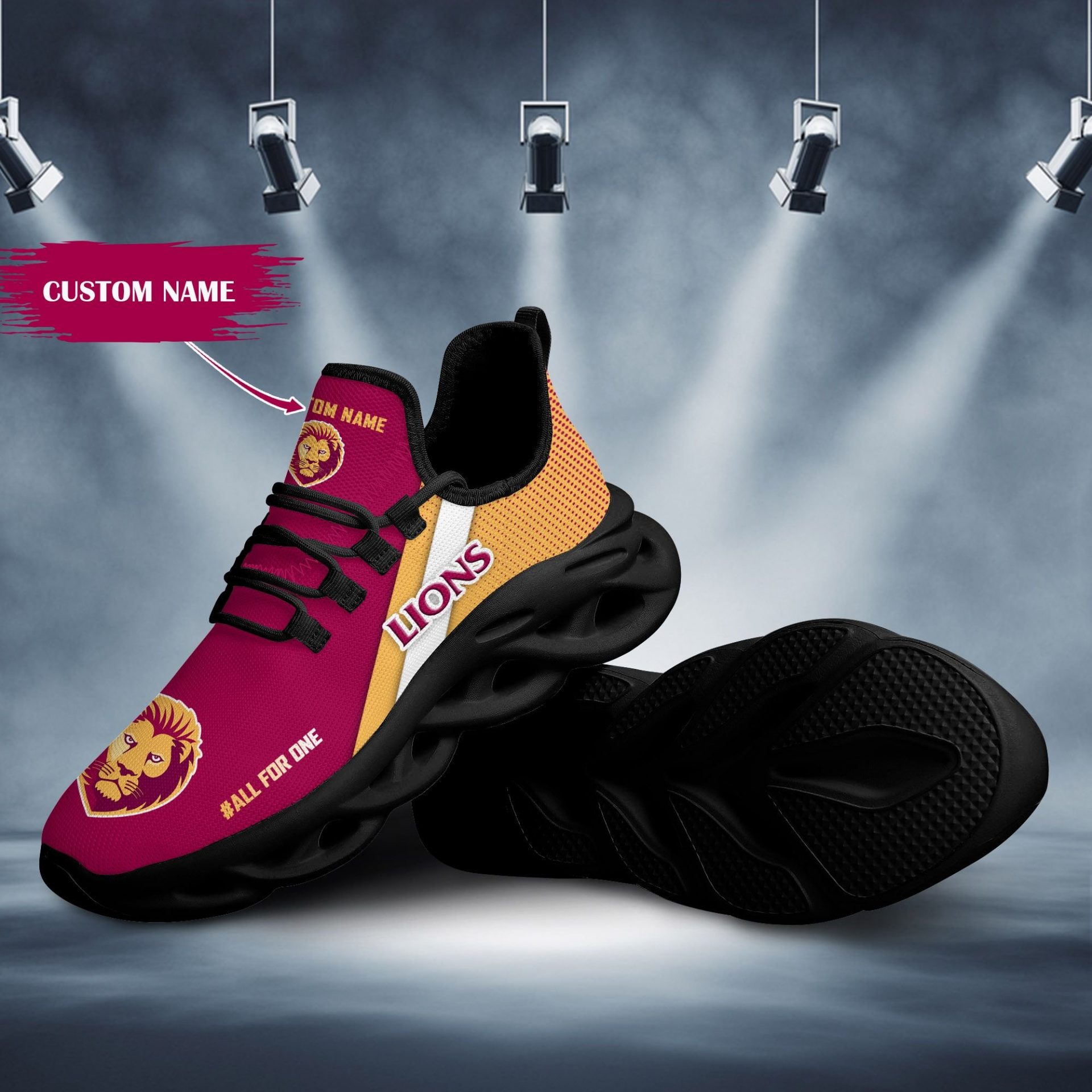 AFL Brisbane Lions Custom Name Max Soul Shoes AFL Brisbane Lions Custom Name Max Soul Shoes