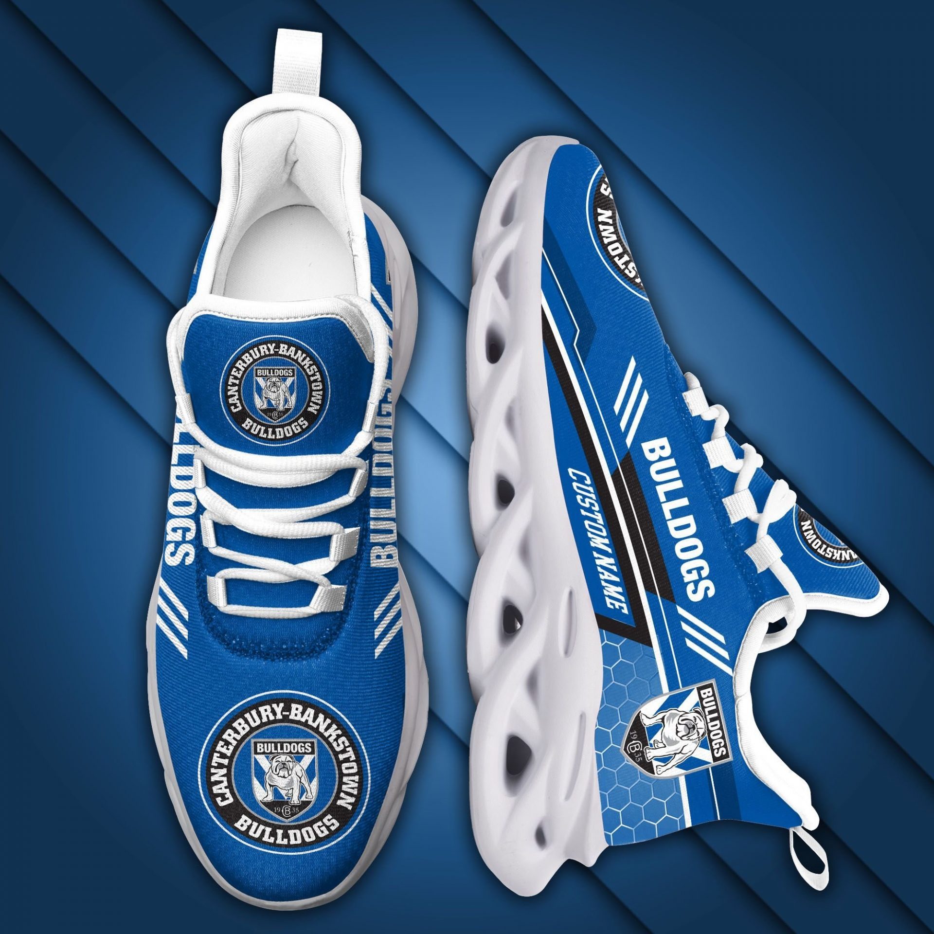 NRL Canterbury-Bankstown Bulldogs Custom Name Max Soul Shoes V2