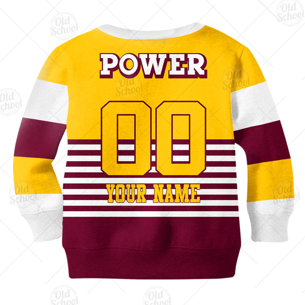 NRL Brisbane Broncos Custom Name Number 1988 NRL Vintage Retro Heritage Kids Sweatshirt NRL Brisbane Broncos Custom Name Number 1988 NRL Vintage Retro Heritage Kids Sweatshirt