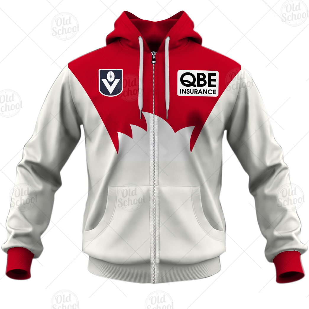 AFL Sydney Swans Custom Name Number Vintage Guernsey 1989 HERITAGE Zip Up Hoodie AFL Sydney Swans Custom Name Number Vintage Guernsey 1989 HERITAGE Zip Up Hoodie