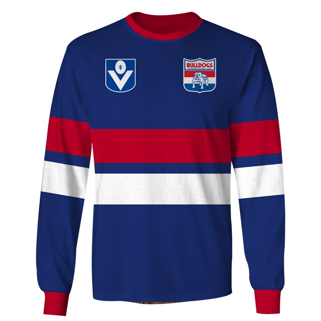 AFL Western Bulldogs Custom Name Number Vintage Retro Guernsey Sweatshirt AFL Western Bulldogs Custom Name Number Vintage Retro Guernsey Sweatshirt