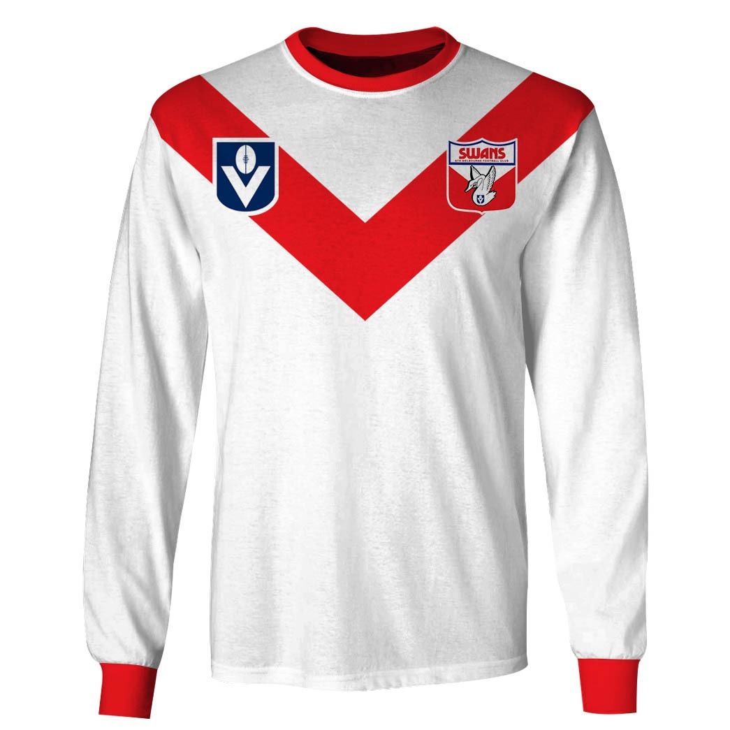 AFL Sydney Swans Custom Name Number Vintage Retro Guernsey Sweatshirt AFL Sydney Swans Custom Name Number Vintage Retro Guernsey Sweatshirt