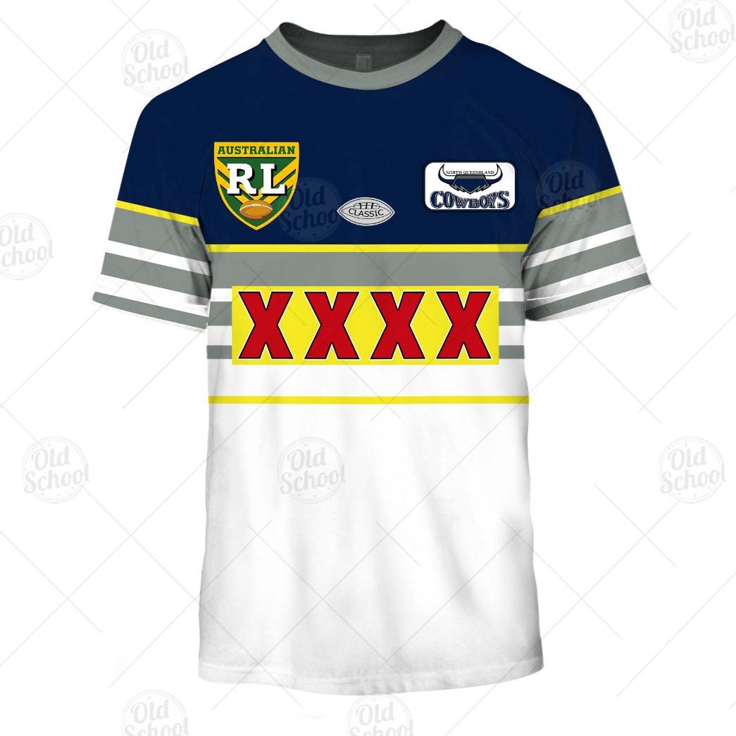 NRL North Queensland Cowboys Custom Name Number 1995 Vintage Retro Heritage Jersey Kids T-Shirt NRL North Queensland Cowboys Custom Name Number 1995 Vintage Retro Heritage Jersey Kids T-Shirt