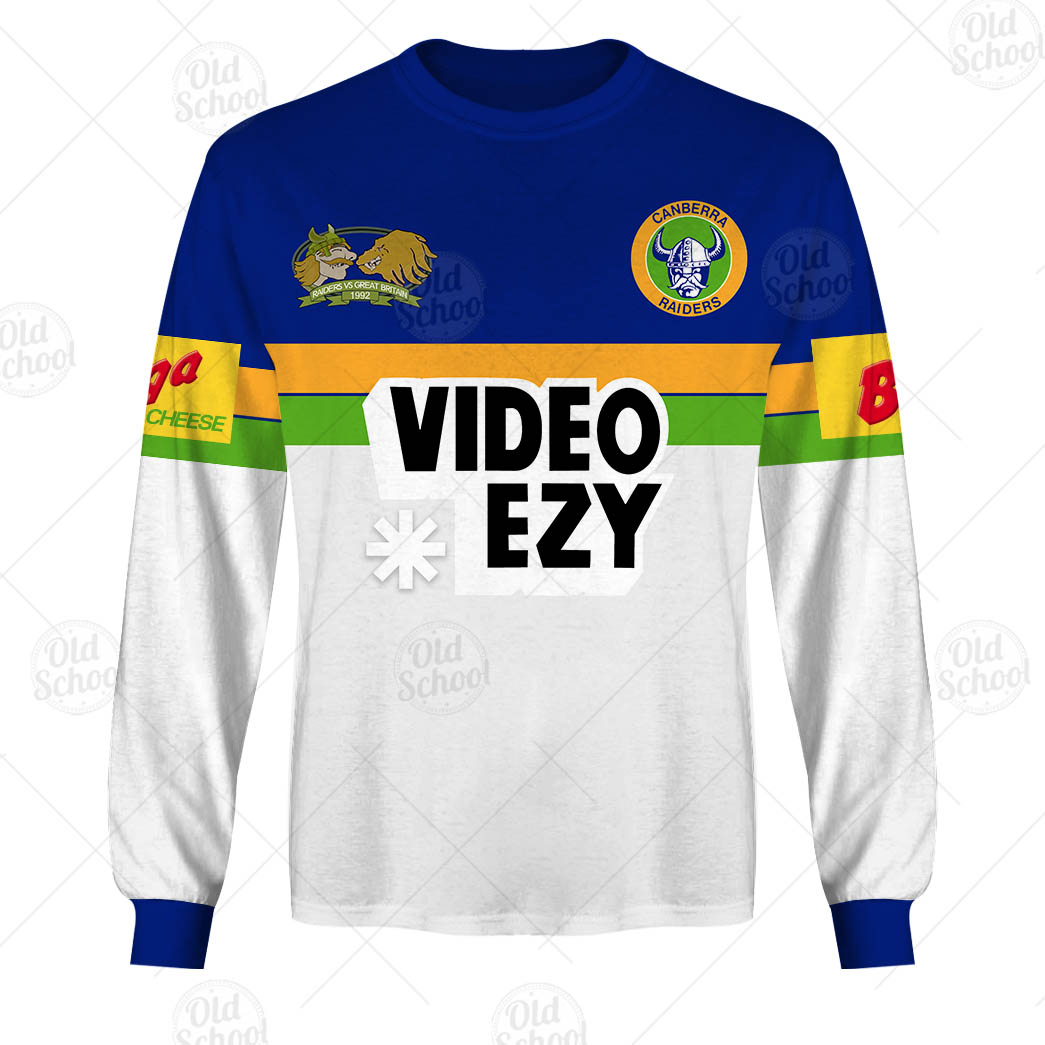 NRL Canberra Raiders Custom Name Number 1992 Great Britain Tour Vintage Retro Jersey Sweatshirt