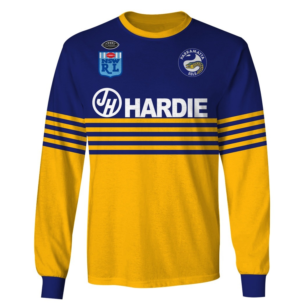 NRL Parramatta Eels Custom Name Number 1986 Vintage Retro Jersey Sweatshirt