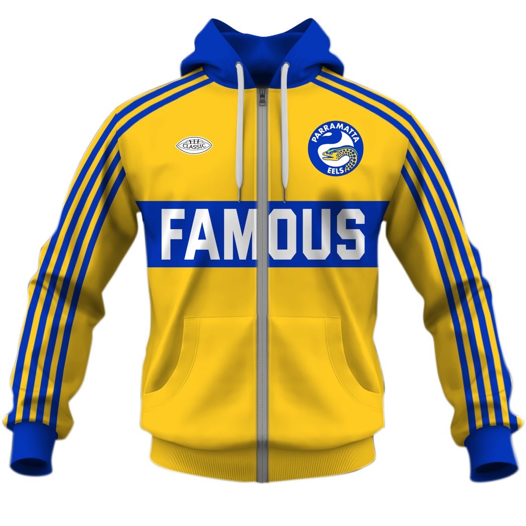 NRL Parramatta Eels Custom Name Number 1980 Vintage Retro Jersey Zip Up Hoodie NRL Parramatta Eels Custom Name Number 1980 Vintage Retro Jersey Zip Up Hoodie