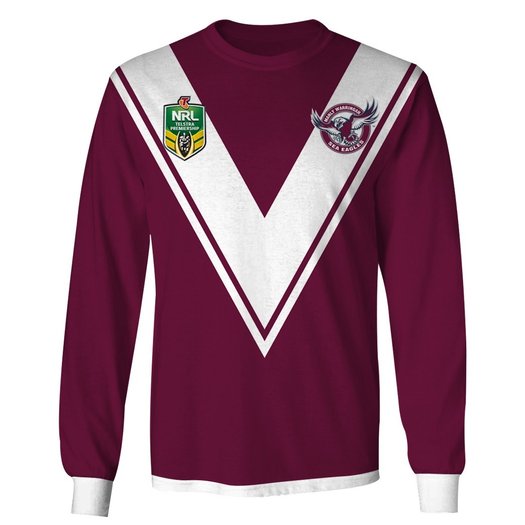 NRL Manly Warringah Sea Eagles Custom Name Number Vintage 1998 Jersey Sweatshirt