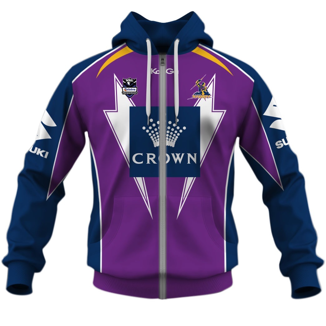 NRL Melbourne Storm Custom Name Number Vintage 2012 Home Jersey Zip Up Hoodie NRL Melbourne Storm Custom Name Number Vintage 2012 Home Jersey Zip Up Hoodie