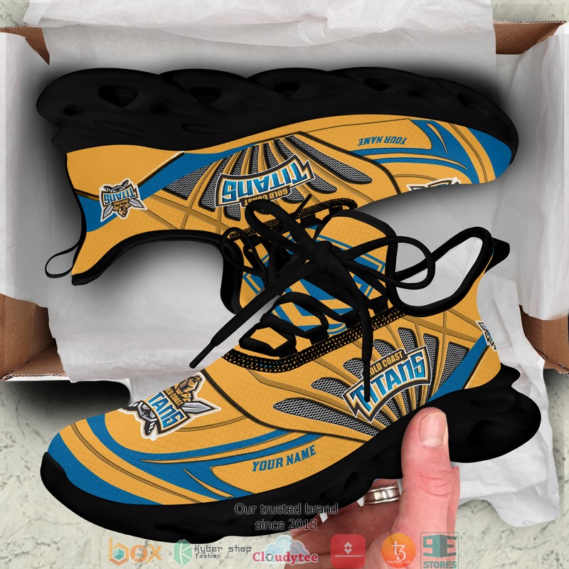 NRL Gold Coast Titans Custom Name Max Soul Shoes V4 NRL Gold Coast Titans Custom Name Max Soul Shoes V4
