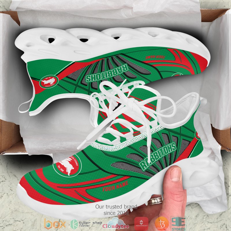 NRL South Sydney Rabbitohs Custom Name Max Soul Shoes V4