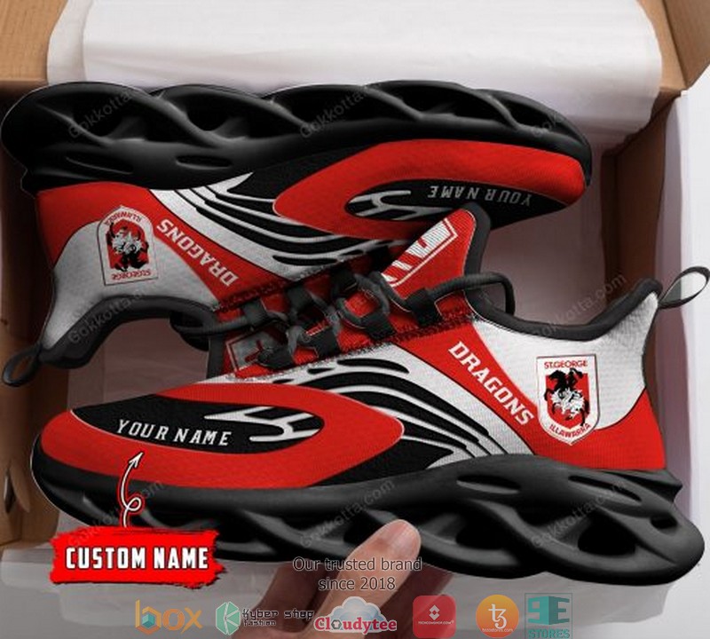 NRL St. George Illawarra Dragons Custom Name Max Soul Shoes V5