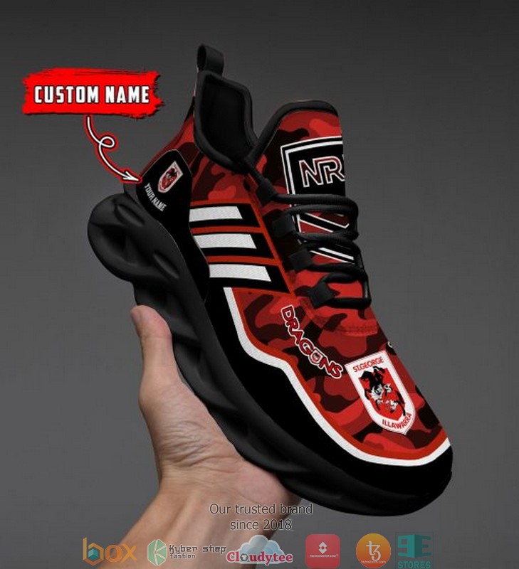 NRL St. George Illawarra Dragons Custom Name Camo Max Soul Shoes