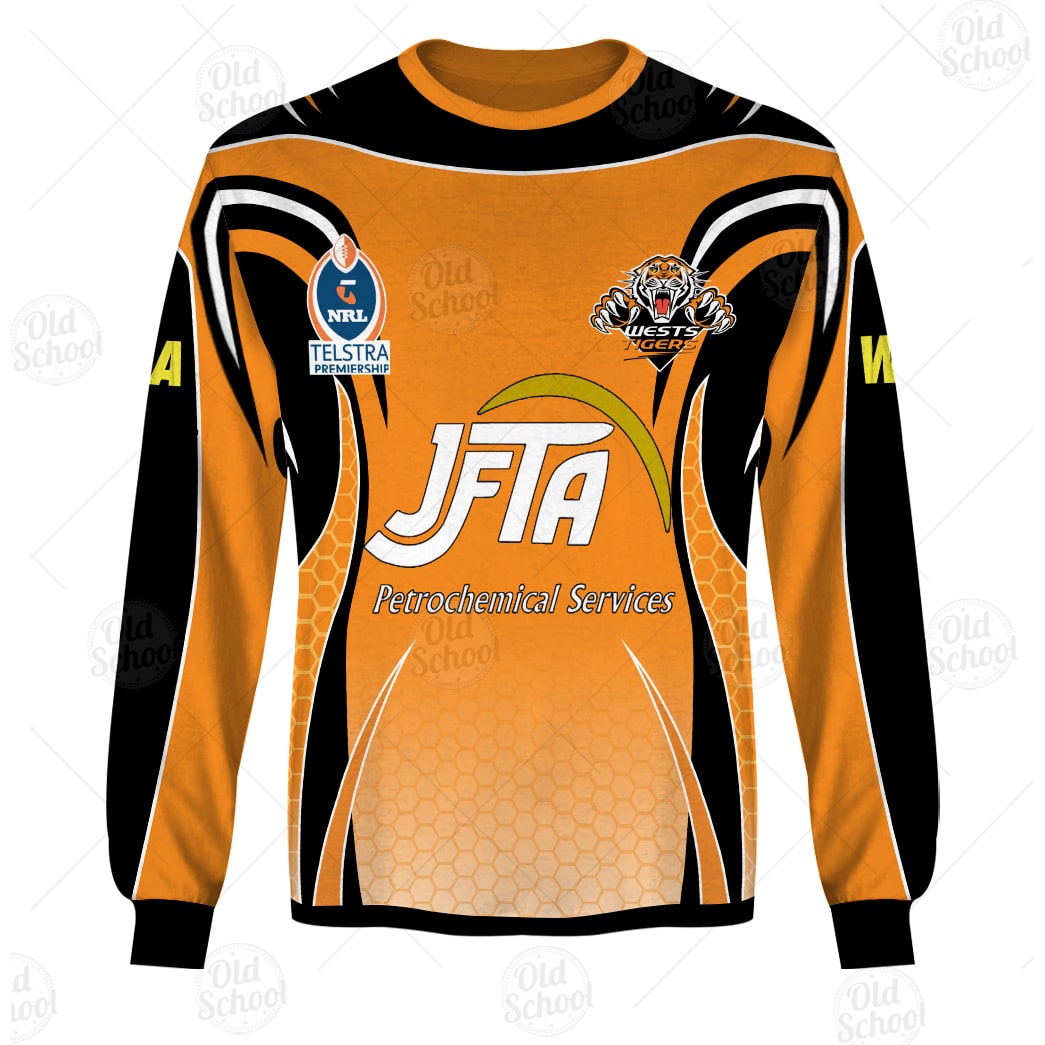 NRL Wests Tigers Custom Name Number Vintage Jersey Sweatshirt NRL Wests Tigers Custom Name Number Vintage Jersey Sweatshirt