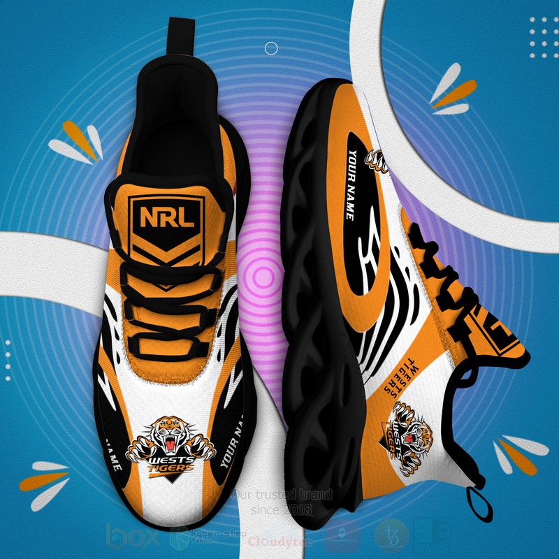 NRL Wests Tigers Custom Name Max Soul Shoes V4 NRL Wests Tigers Custom Name Max Soul Shoes V4