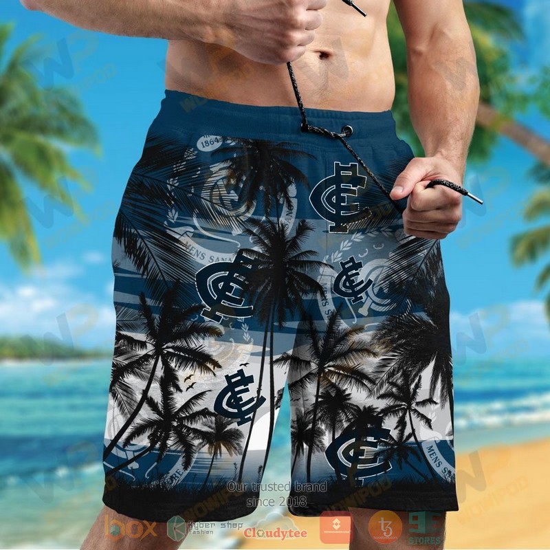 AFL Carlton Blues Navy Blue Men Beach Shorts V3