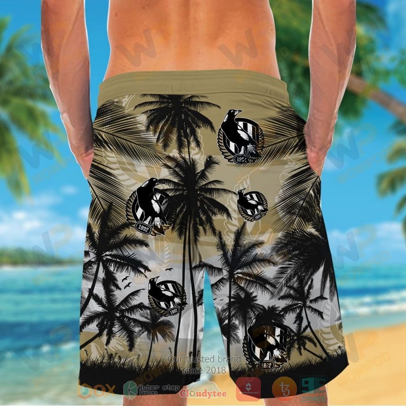 AFL Collingwood Magpies Coconut Tree Beach Men Beach Shorts AFL Collingwood Magpies Coconut Tree Beach Men Beach Shorts