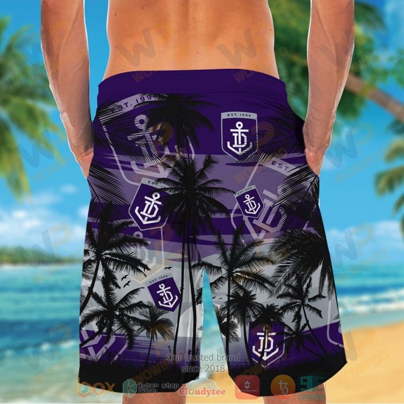 AFL Fremantle Dockers Coconut Trees Purple Men Beach Shorts AFL Fremantle Dockers Coconut Trees Purple Men Beach Shorts