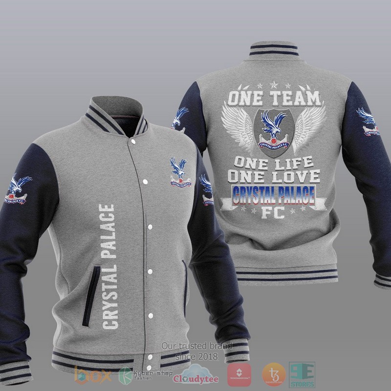 Crystal Palace FC Grey One Team Baseball Jacket