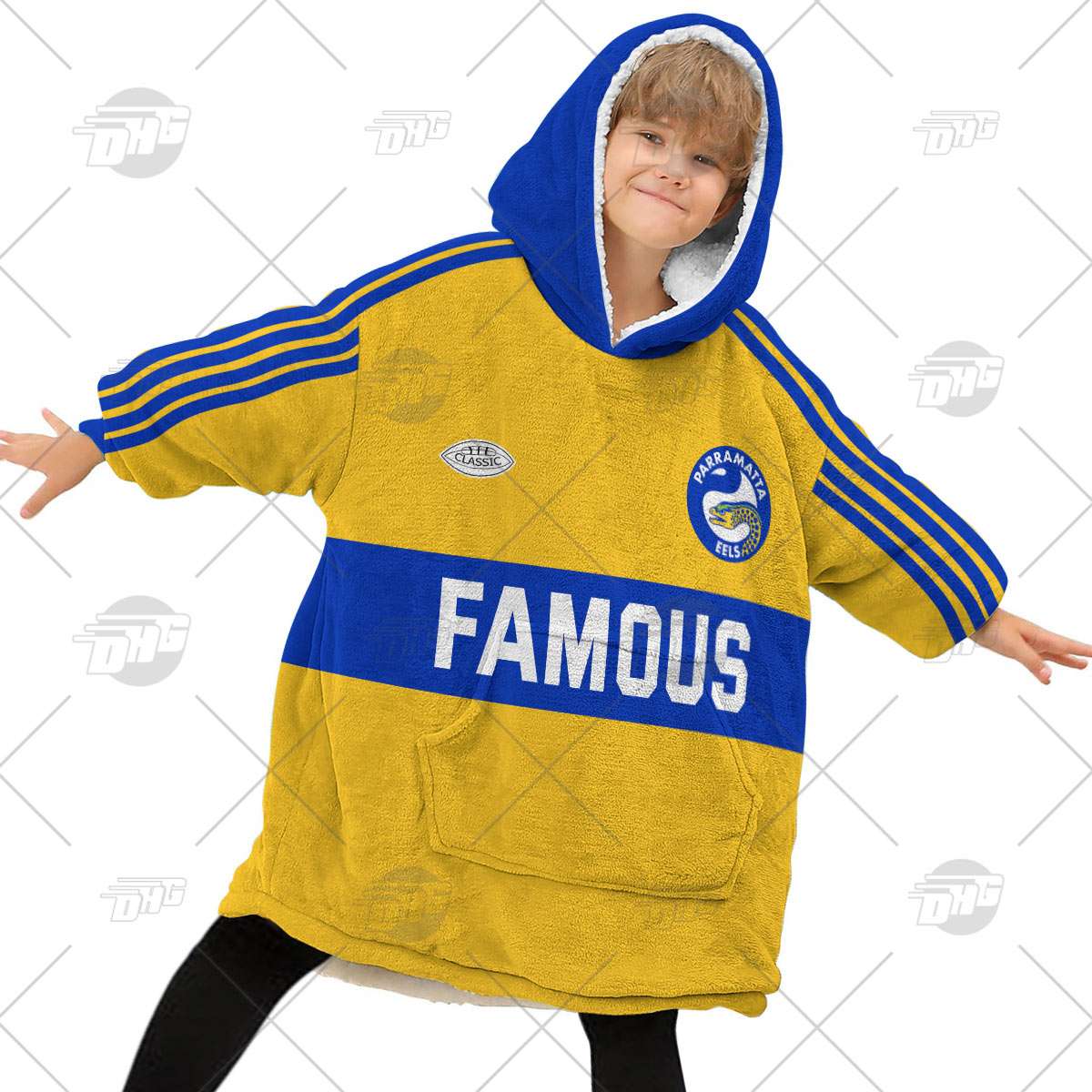 NRL Parramatta Eels Custom Name Number Retro Jersey Vintage Fleece Oodie