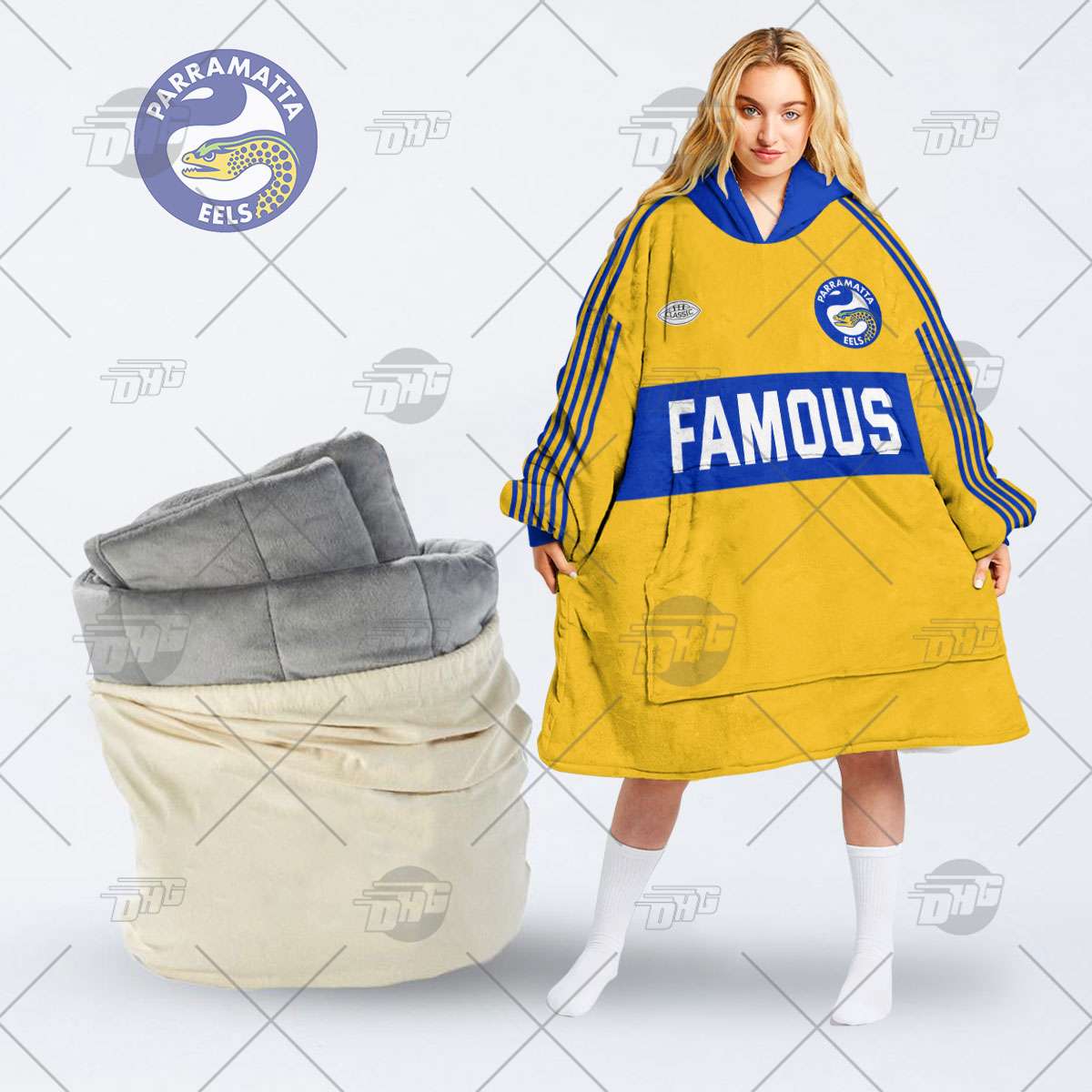NRL Parramatta Eels Custom Name Number Retro Jersey Vintage Fleece Oodie