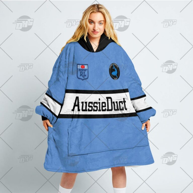 NRL Cronulla-Sutherland Sharks Custom Name Number 1988 ARL/NRL Retro Heritage Vintage Jersey Fleece Oodie