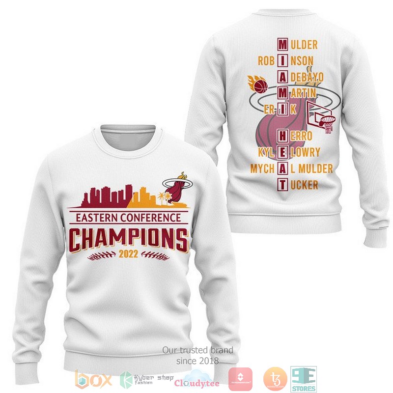 NBA Miami Heat White Eastern Conference Champion 2022 Sweatshirt NBA Miami Heat White Eastern Conference Champion 2022 Sweatshirt
