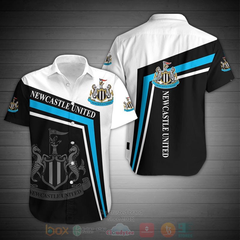 Newcastle United FC Black White Hawaiian Shirt V3