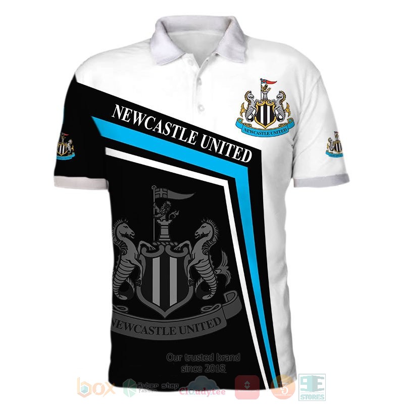 Newcastle United FC Black White Polo Shirt V3 Newcastle United FC Black White Polo Shirt V3