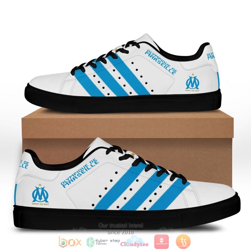 Olympique de Marseille White Blue Stan Smith Shoes V1 Olympique de Marseille White Blue Stan Smith Shoes V1