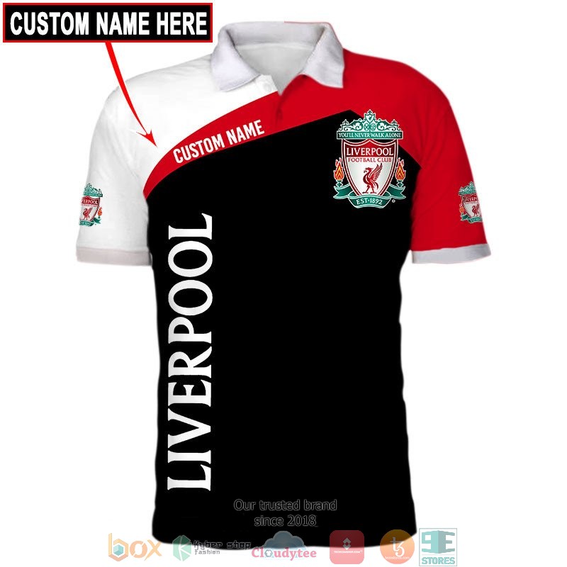 Liverpool FC Custom Name Red Black Polo Shirt V2 Liverpool FC Custom Name Red Black Polo Shirt V2
